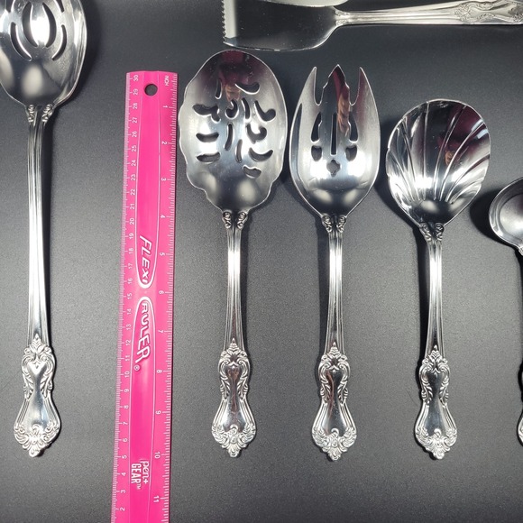Reed & Barton 18/10 Stainless Heritage Mint Marlborough Serving Utensil Set Of 7 - Picture 4 of 8